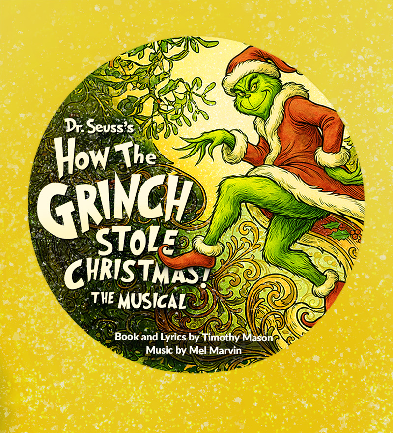 A giant christmas tree is being used as a hiding place by the Grinch dressed in a santa suit.