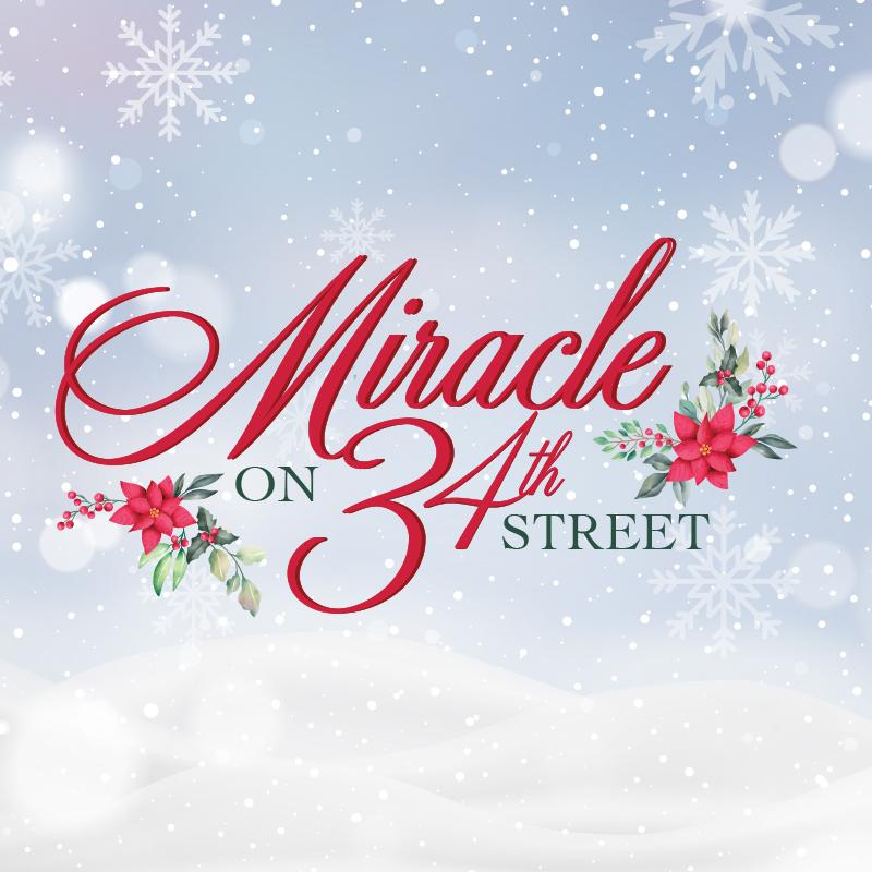 Miracle on 34th Street logo with background